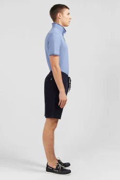 Bermuda Bleu Marine A Taille Elastiquee