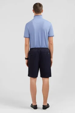 Bermuda Bleu Marine A Taille Elastiquee