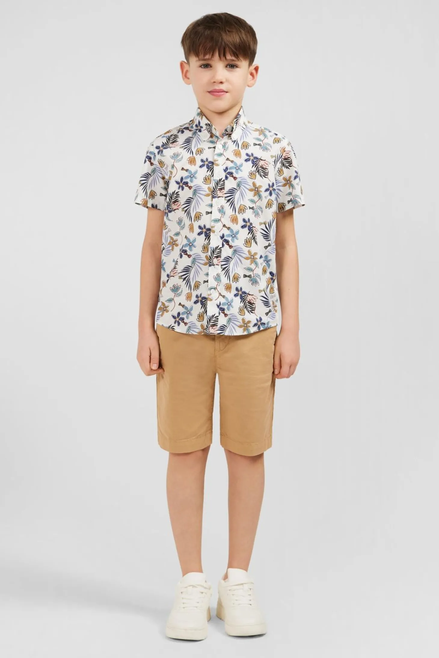 Bermuda Chino Beige En Coton Stretch