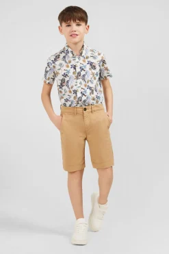 Bermuda Chino Beige En Coton Stretch