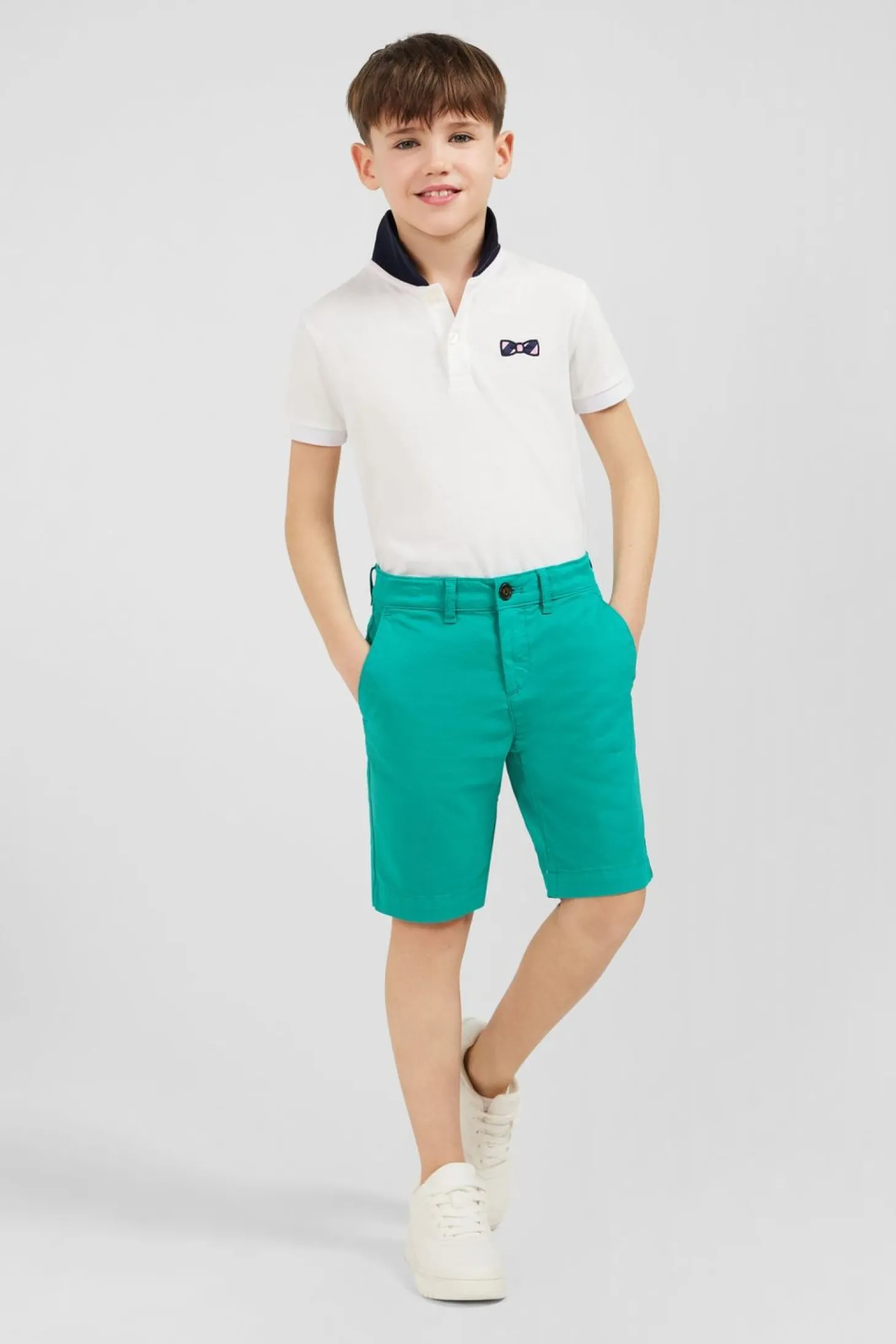 Bermuda Chino Vert En Coton Stretch