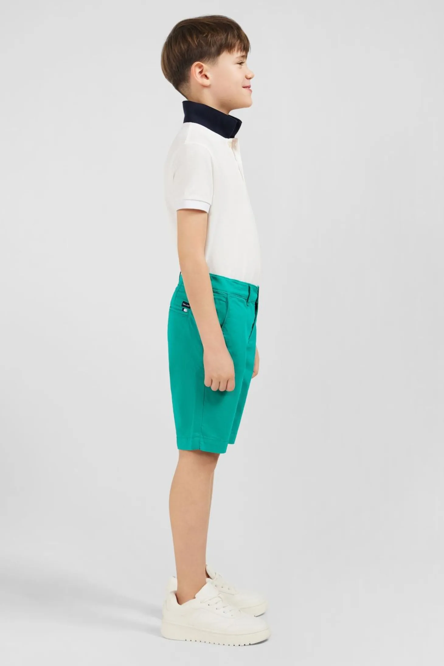 Bermuda Chino Vert En Coton Stretch