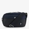 Besace Bleu Marine Avec Effet Cuir Graine