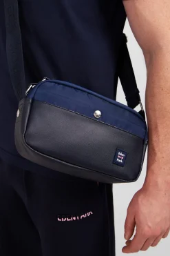 Besace Bleu Marine Avec Effet Cuir Graine