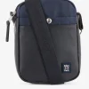 Besace Rectangulaire Bleu Fonce Avec Effet Cuir Graine