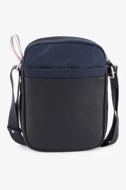 Besace Rectangulaire Bleu Fonce Avec Effet Cuir Graine