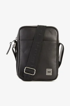 Besace Rectangulaire En Cuir Noir