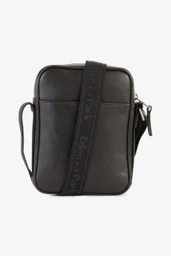 Besace Rectangulaire En Cuir Noir