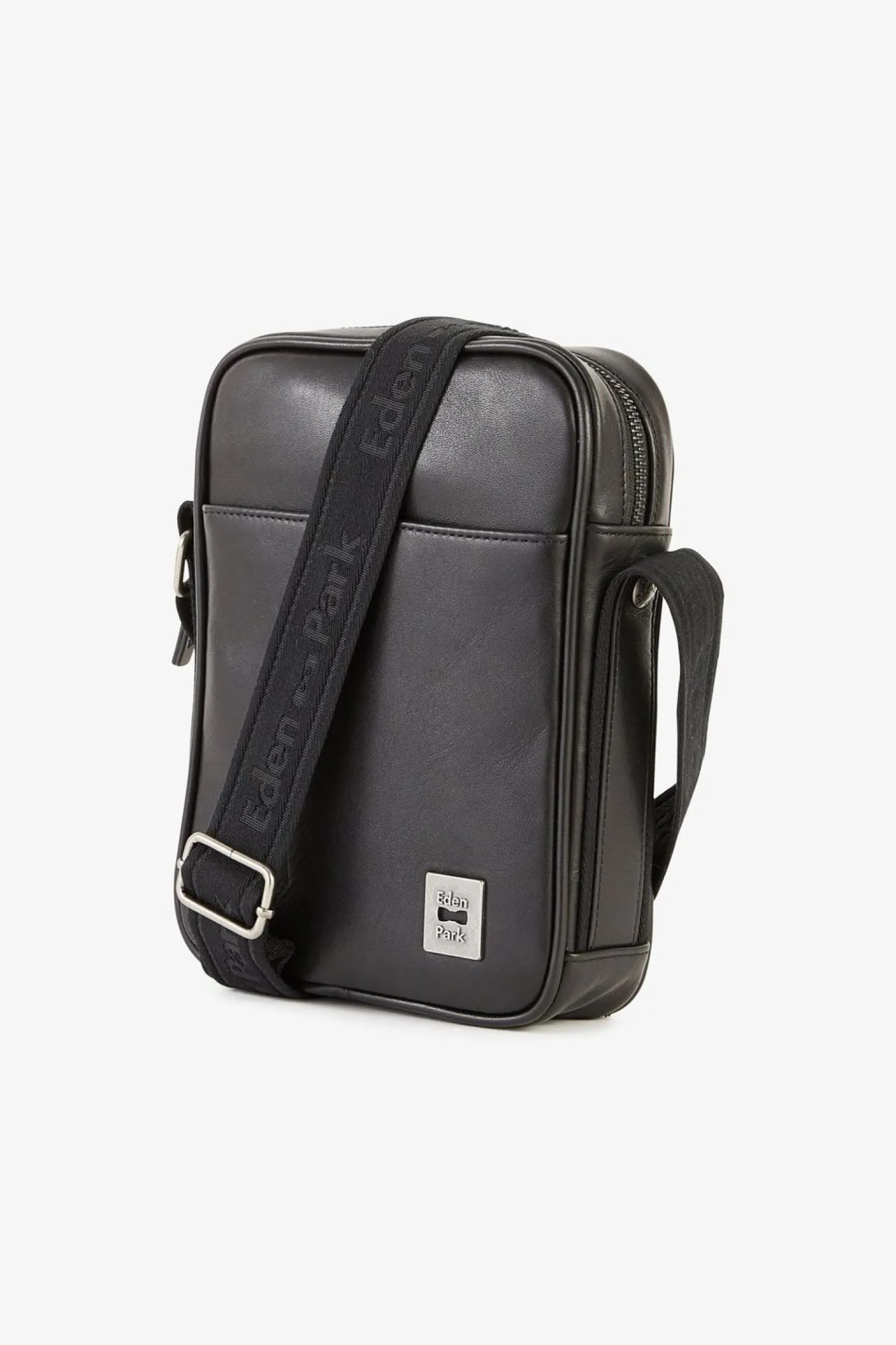 Besace Rectangulaire En Cuir Noir