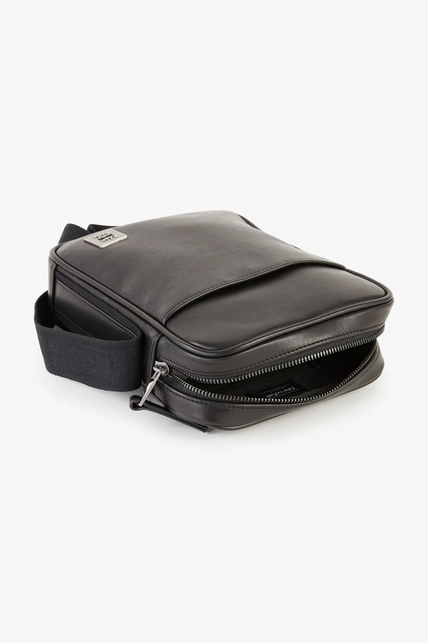 Besace Rectangulaire En Cuir Noir