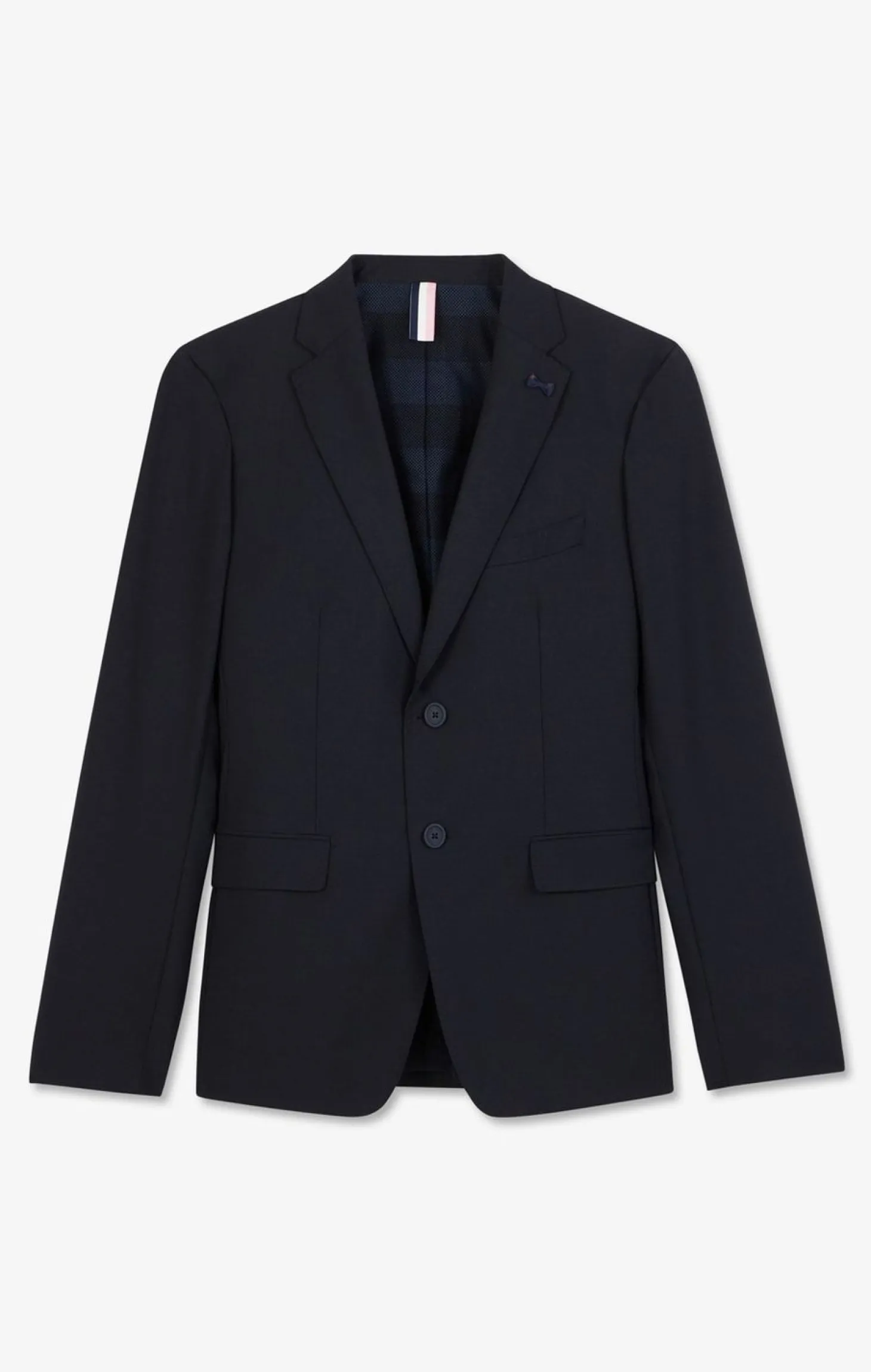 Blazer Bleu Fonce Details Noeud En Relief