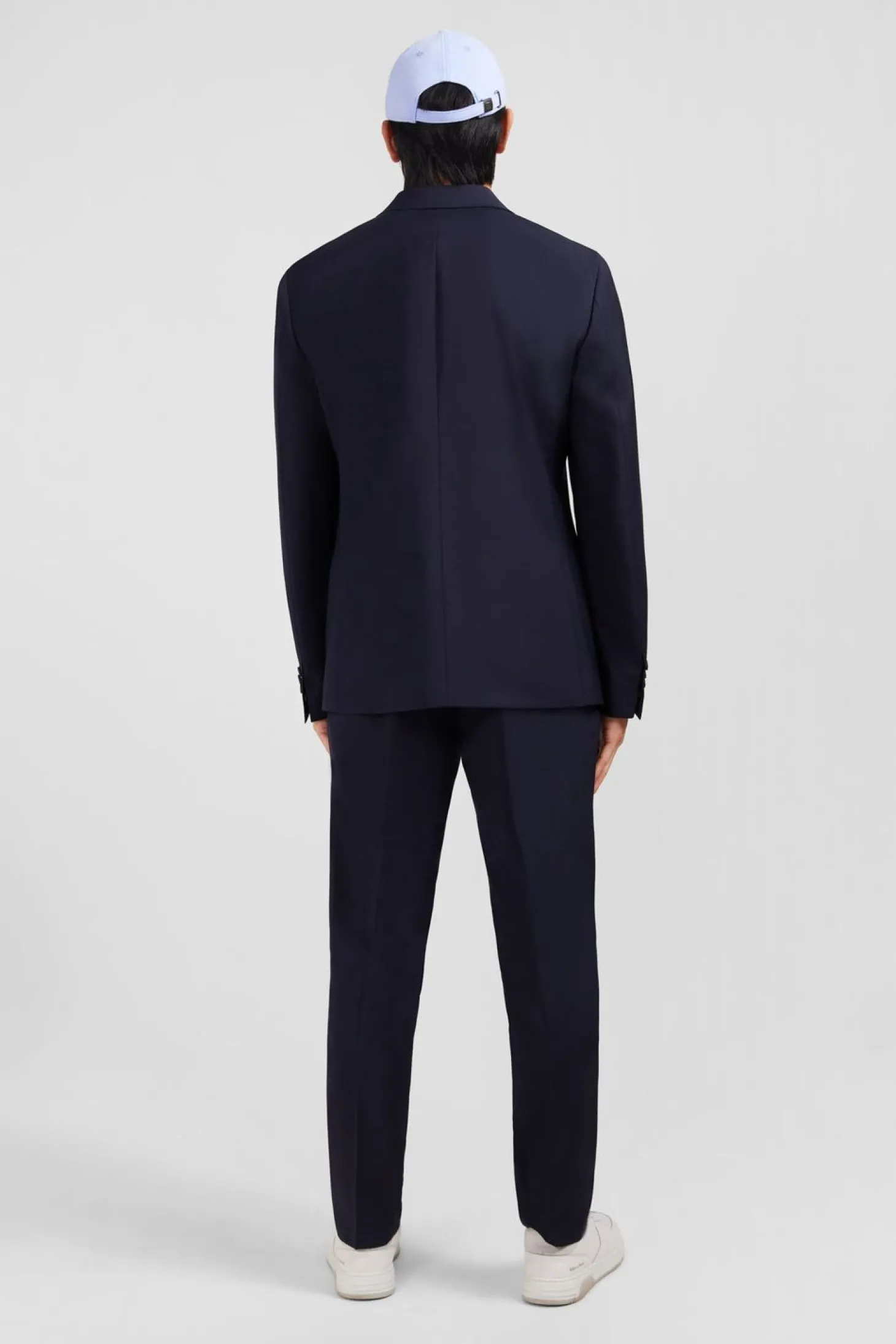Blazer Bleu Fonce Details Noeud En Relief