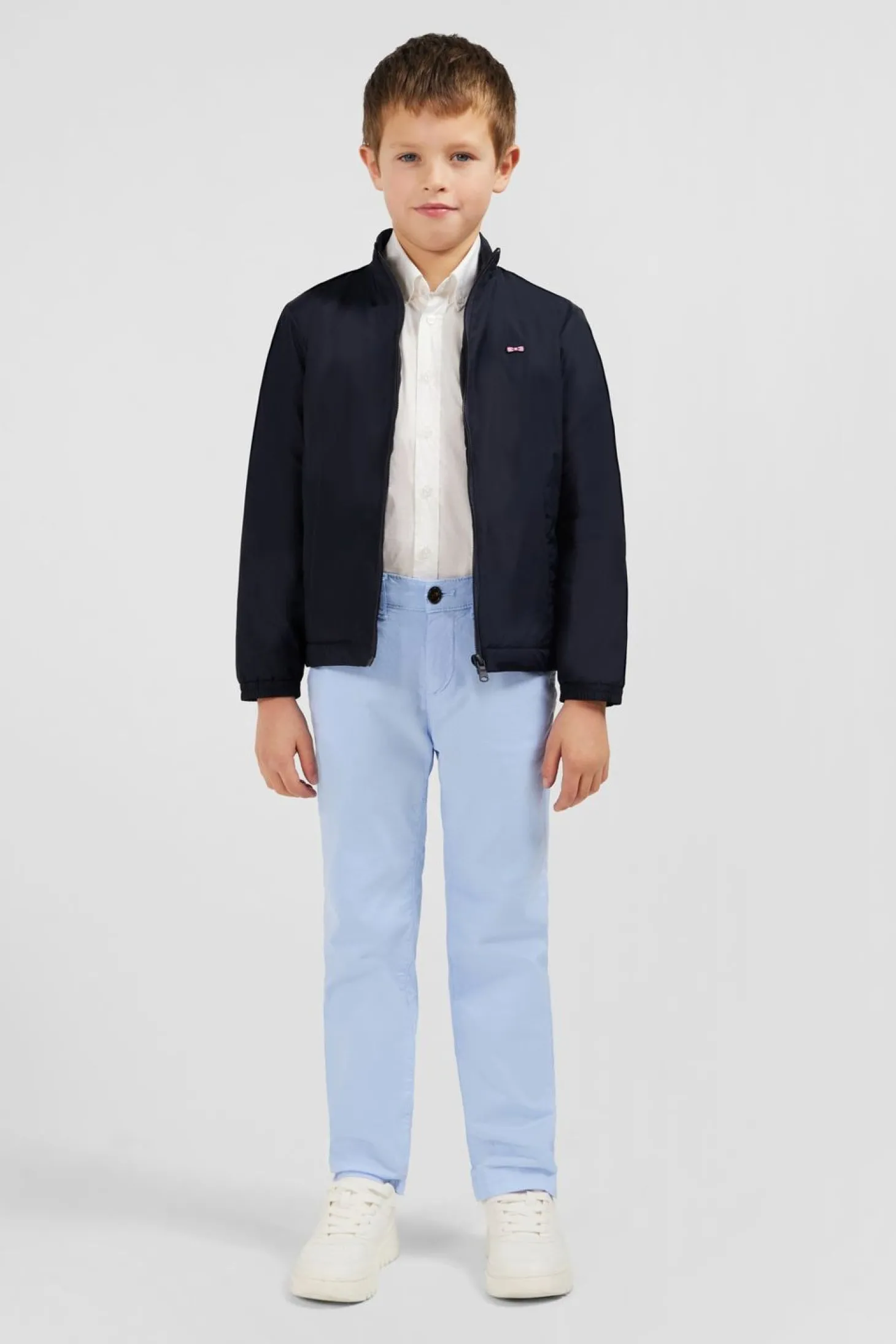 Blouson Coupe-Vent Marine A Broderie Embleme