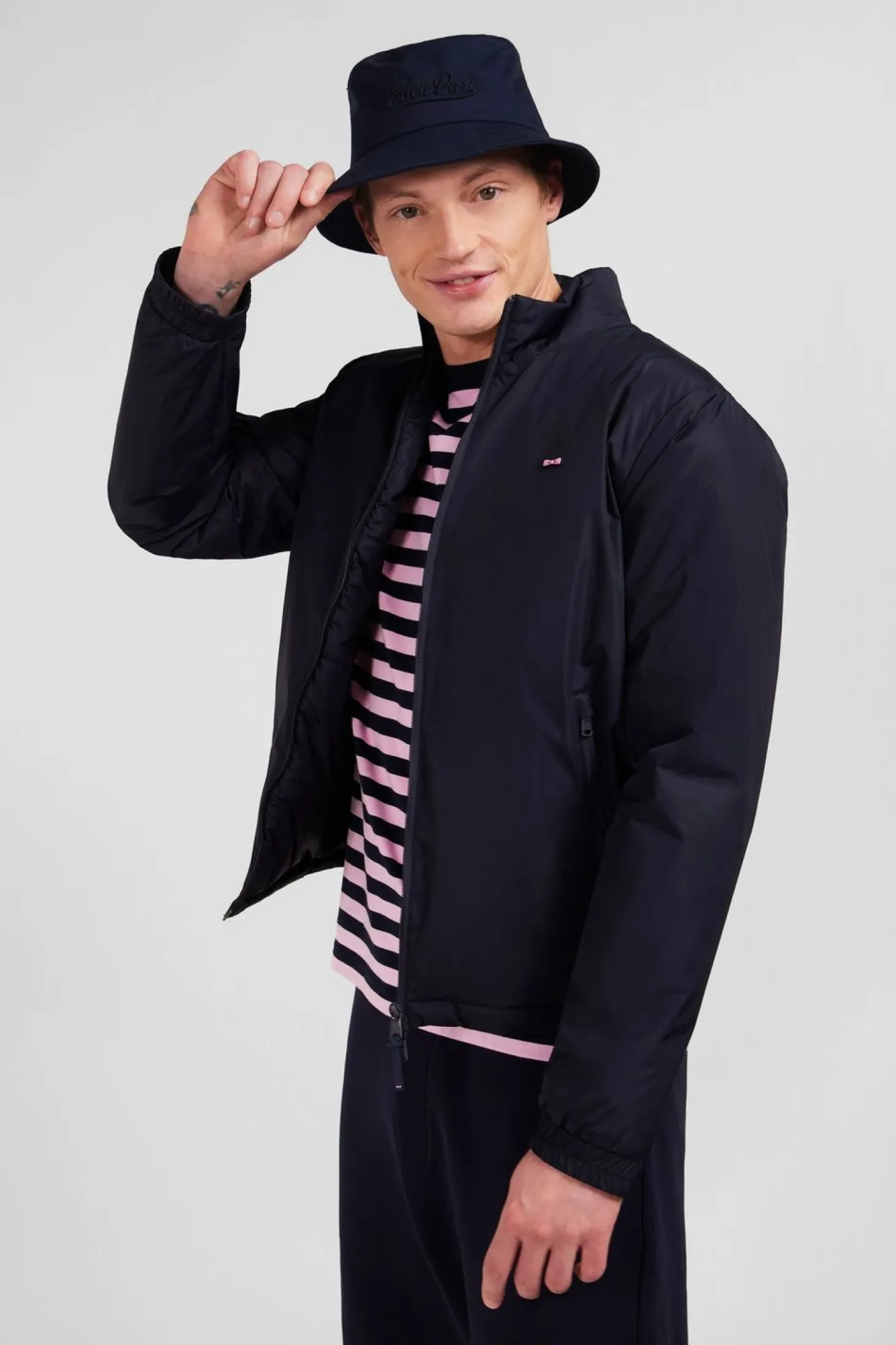Blouson Coupe-Vent Marine Broderie Embleme