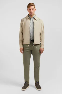 Blouson Zippe A Col Classique Beige