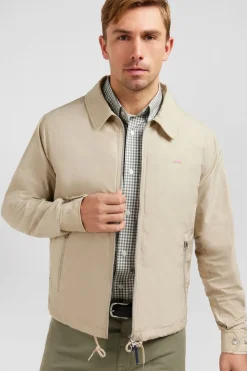 Blouson Zippe A Col Classique Beige