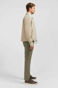 Blouson Zippe A Col Classique Beige