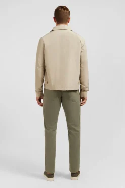 Blouson Zippe A Col Classique Beige