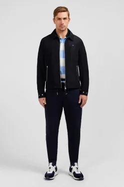Blouson Zippe A Col Classique Marine