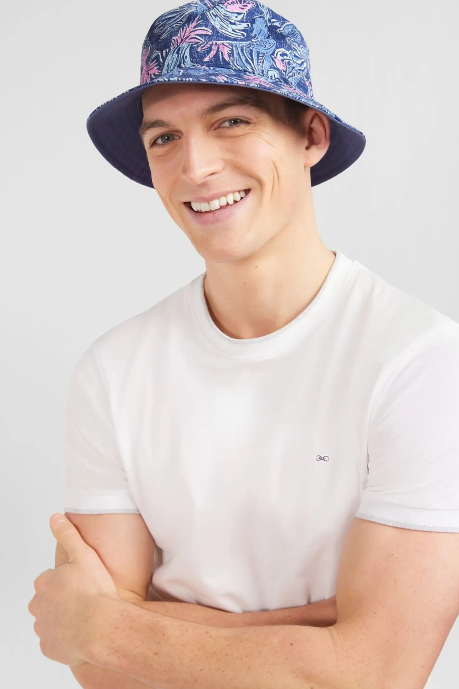 Bob En Coton Reversible Marine Imprime
