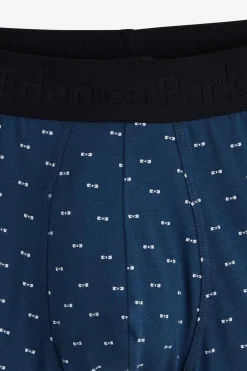 Boxer A Micro Motifs Noeud Papillon Marine Et Blanc En Coton Stretch