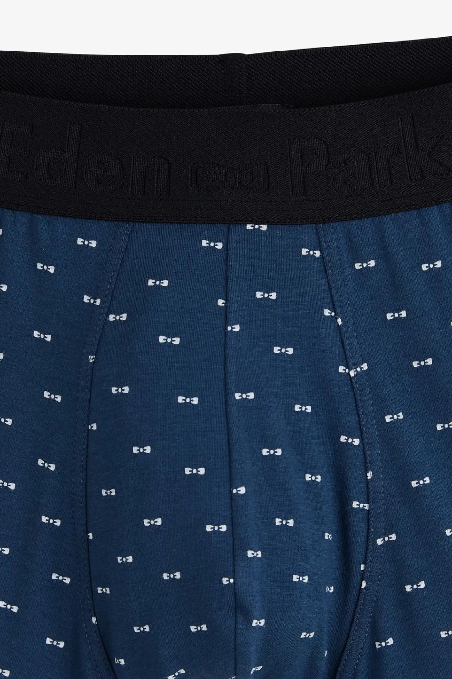 Boxer A Micro Motifs Noeud Papillon Marine Et Blanc En Coton Stretch