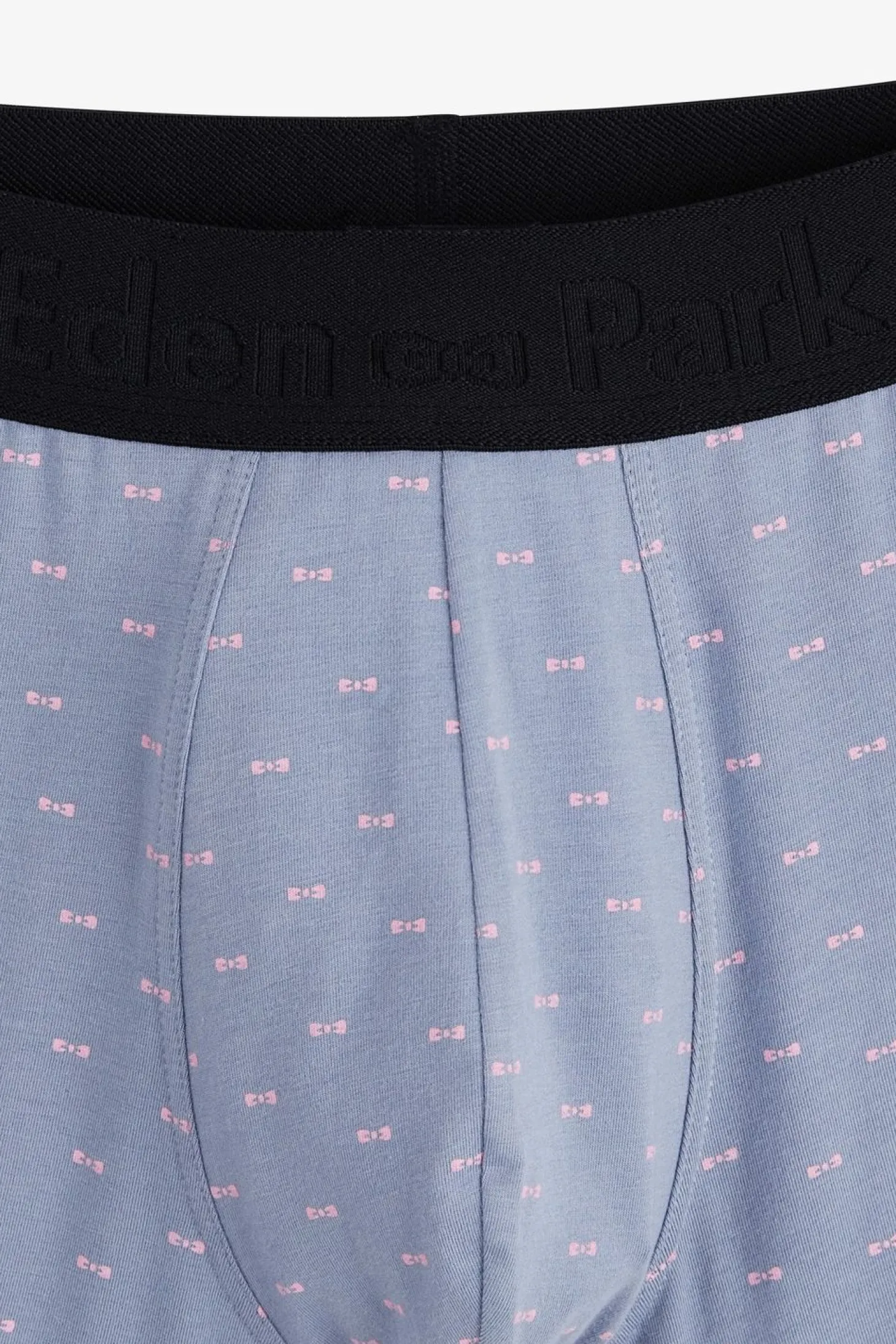Boxer A Micro Motifs Noeud Papillon Gris Et Rose En Coton Stretch