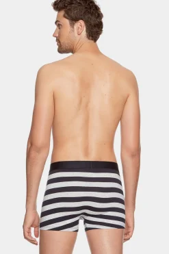Boxer Cercle Marine Et Gris En Coton Stretch
