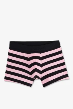 Boxer Cercle Marine Et Rose En Coton Stretch