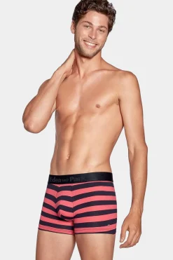 Boxer Cercle Marine Et Rouge En Coton Stretch