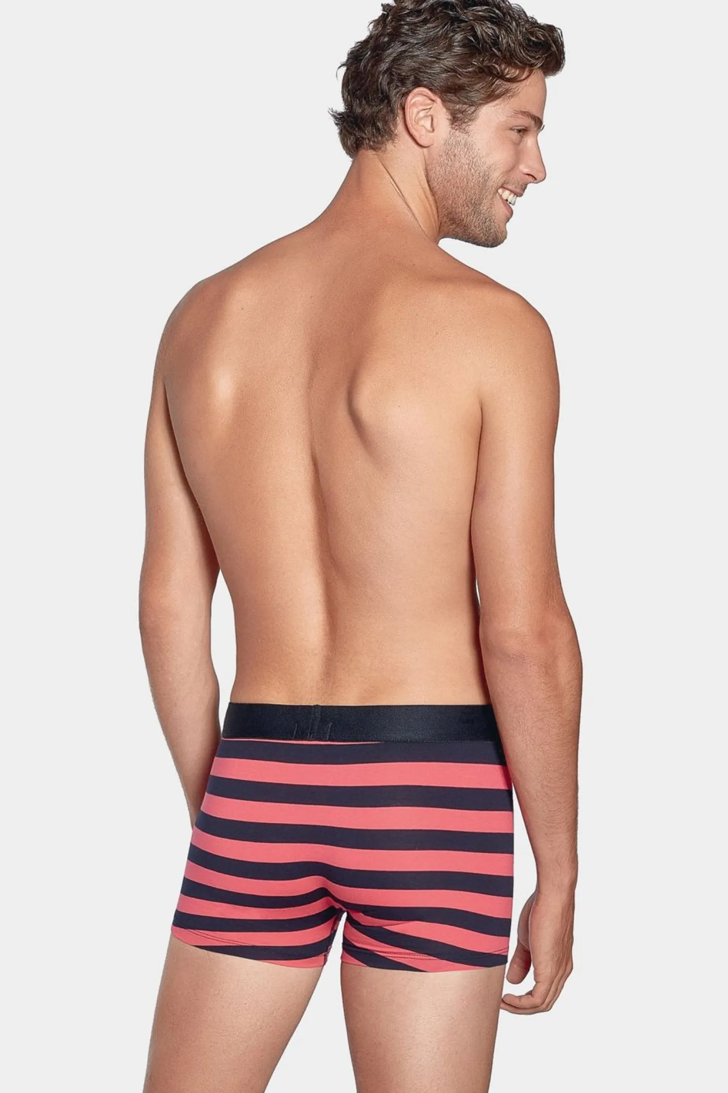Boxer Cercle Marine Et Rouge En Coton Stretch
