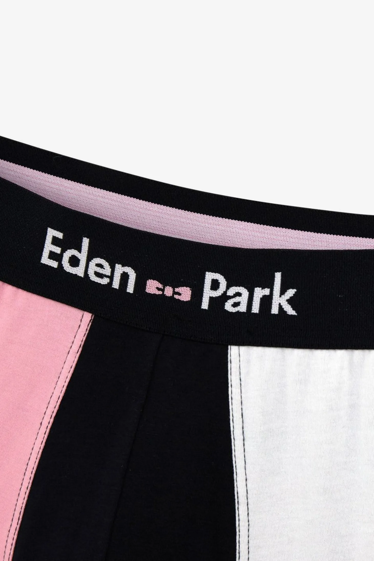 Boxer Colorblock Marine Rose, Ciel Et Blanc En Coton Stretch