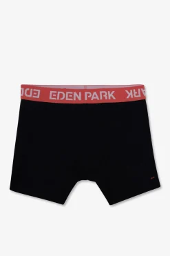 Boxer Marine A Ceinture Elastique Rouge En Coton Stretch