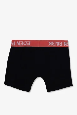Boxer Marine A Ceinture Elastique Rouge En Coton Stretch