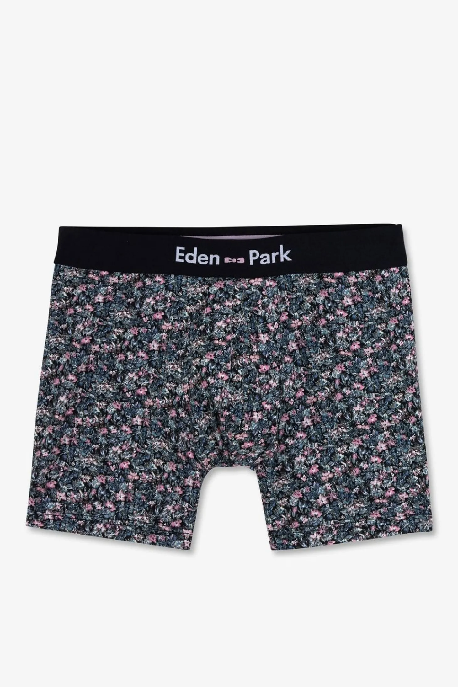 Boxer Marine Micro Imprime Fleurs En Coton Stretch