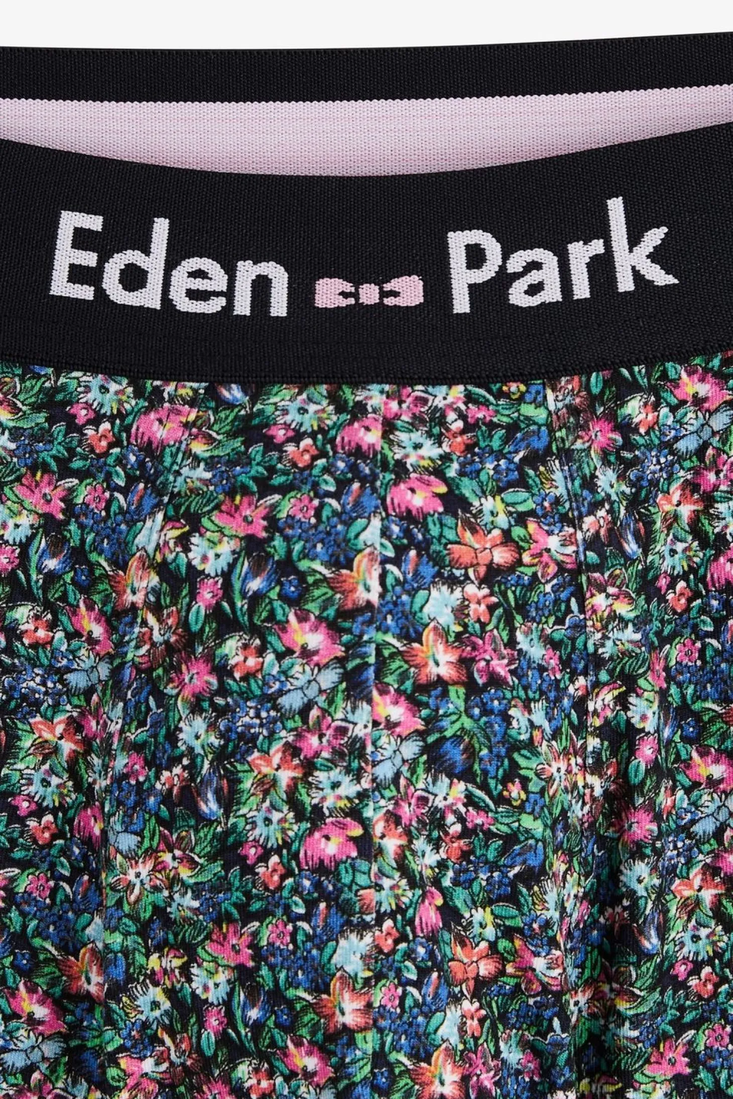 Boxer Vert Micro Imprime Fleurs En Coton Stretch