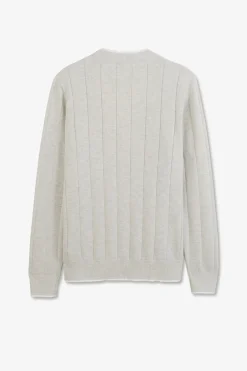 Cardigan Boutonne Gris En Jeu De Maille