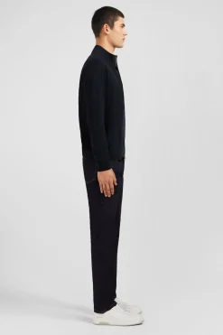 Cardigan Noir Zippe En Coton