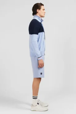 Cardigan Zippe Bleu Colorblock