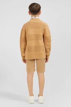 Cardigan Zippe En Coton Beige A Jeux De Maille