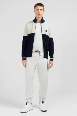 Cardigan Zippe Gris Colorblock