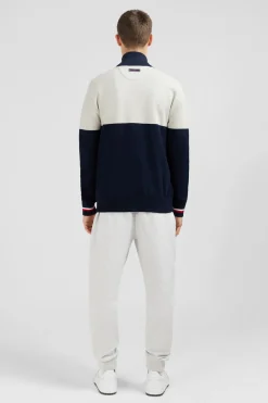 Cardigan Zippe Gris Colorblock