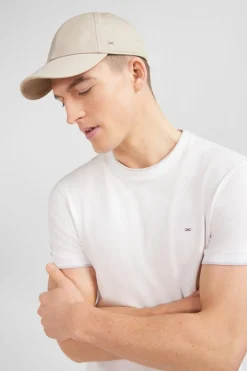 Casquette Beige En Toile De Coton Broderie Noeud Papillon