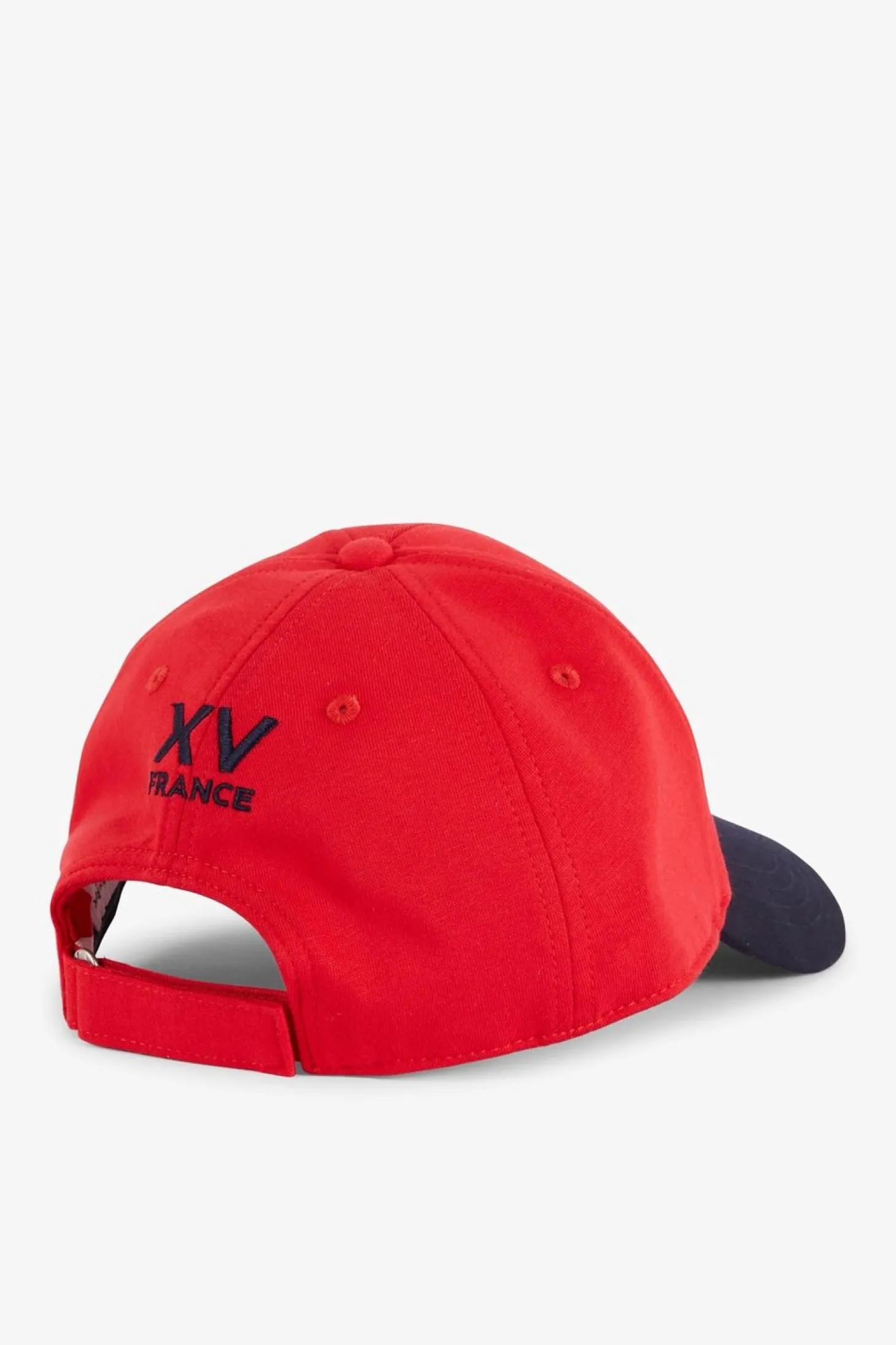 Casquette En Coton Bicolore Marine Et Rouge Embleme Coq