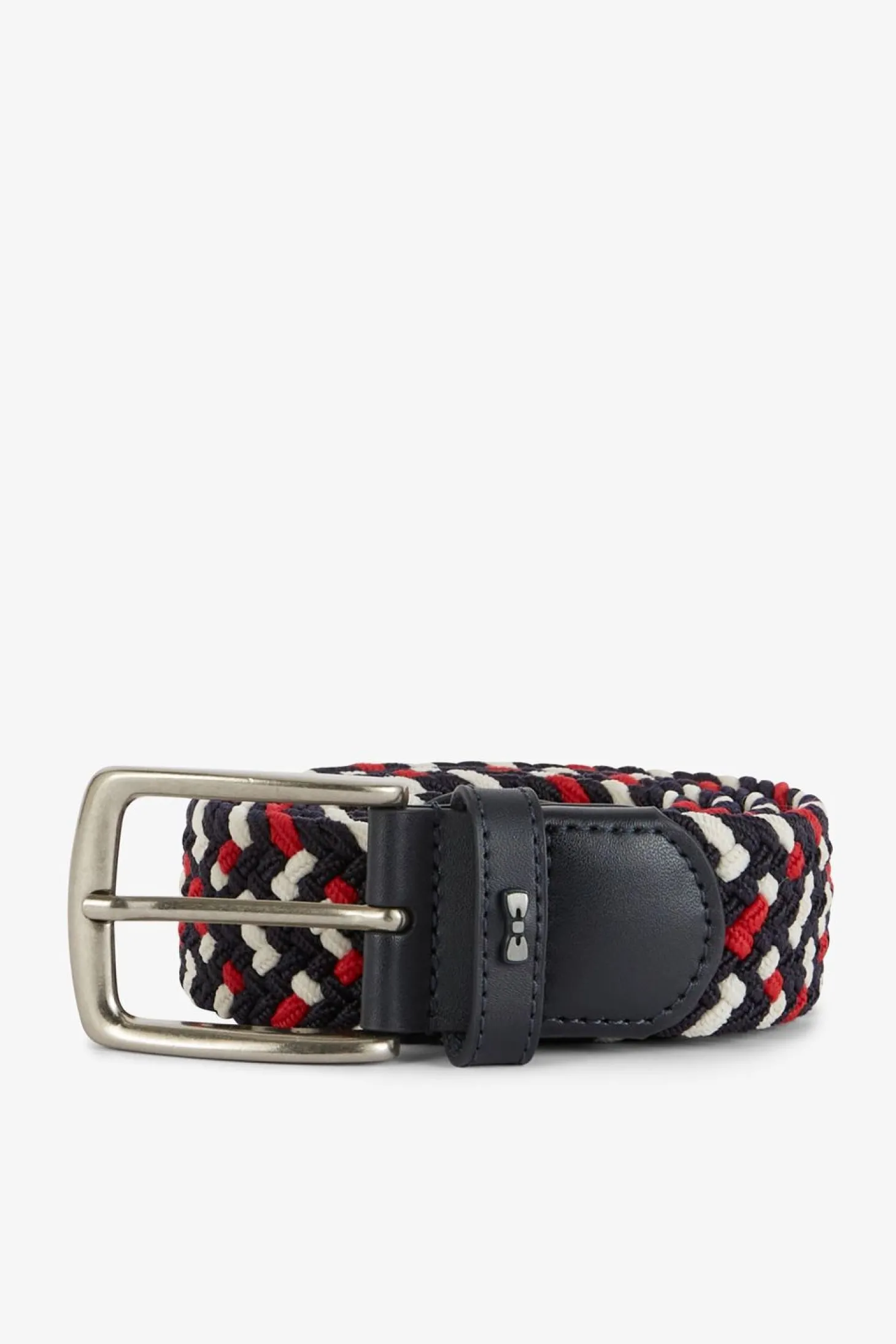 Ceinture Rouge Tressee Elastique Tricolore