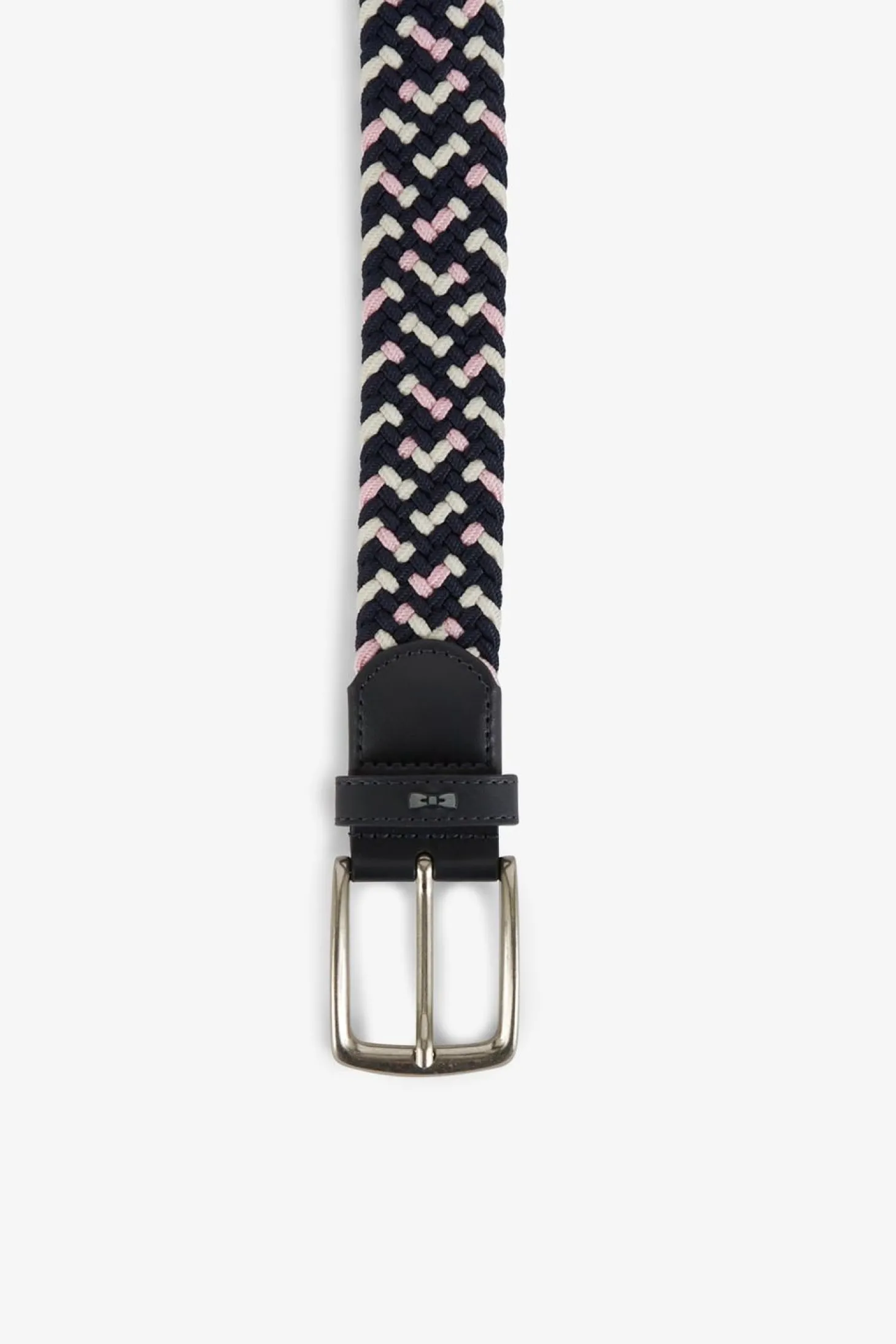 Ceinture Tressee Elastique Tricolore Rose