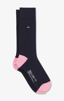 Chaussettes Montantes Bleu Marine Color-Block