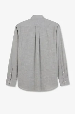 Chemise Beige Clair En Coton Dobby