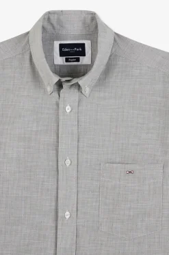 Chemise Beige Clair En Coton Dobby