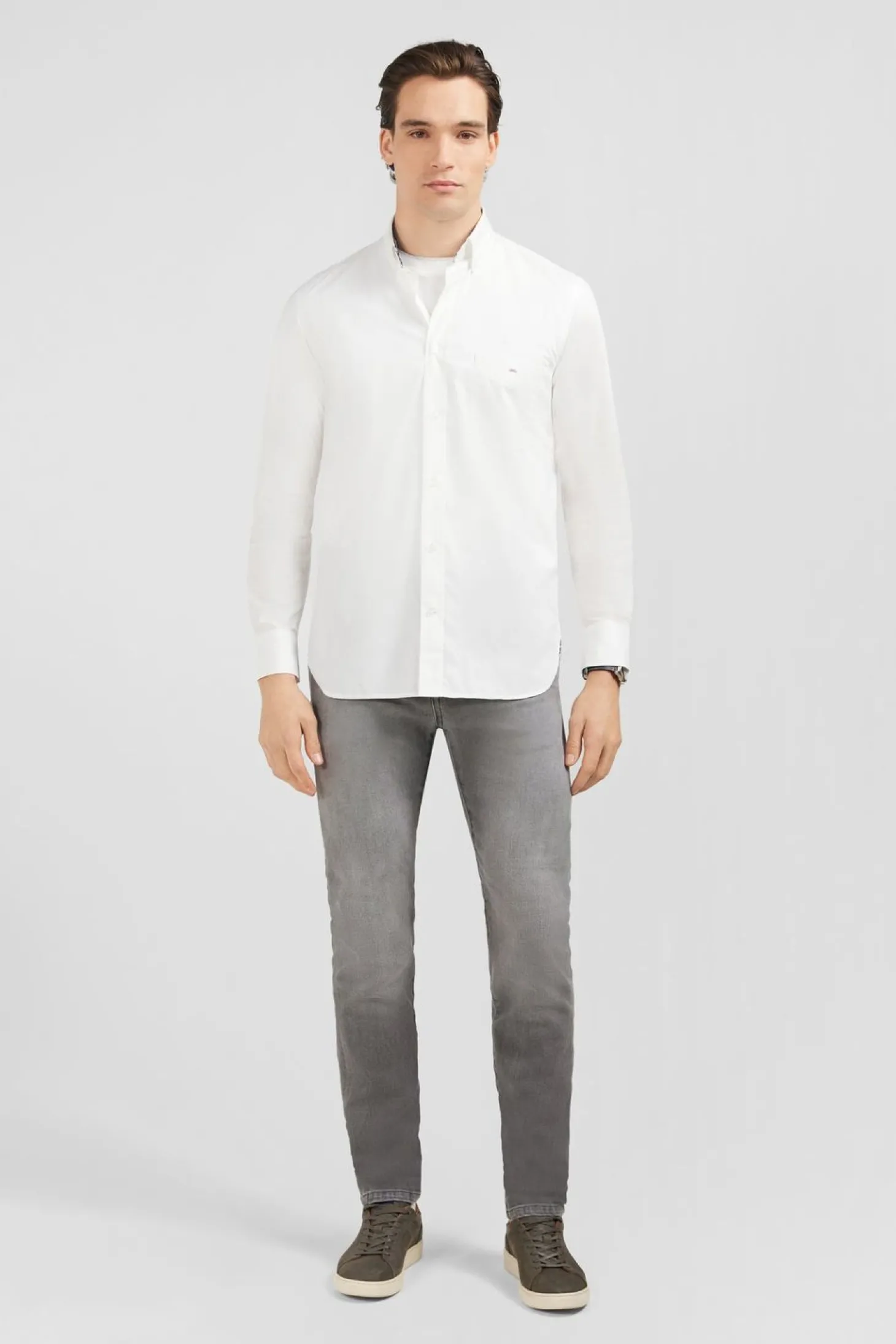 Chemise Blanche A Coudieres Fleuries